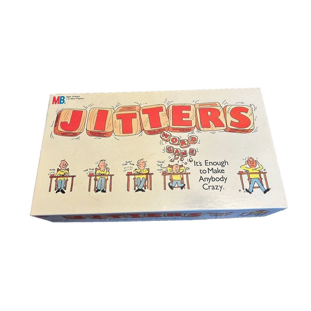 JITTERS Word Game Vintage 1986 Board Game Milton Bradley COMPLETE